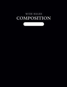 Wide Ruled Composition Notebook: 8.5 x 11 in, 100 pages (20 colors)